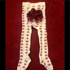 Hanna Andersson Snowflake Tights 9-18M